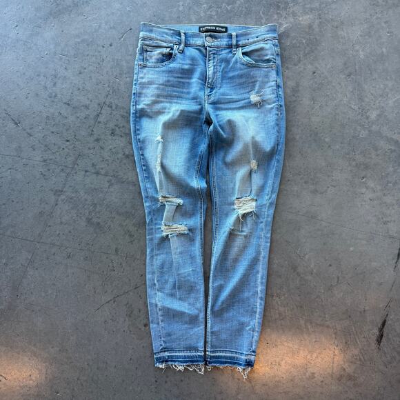 Vintage Denim - Vintage Y2k Express Denim Performance Crop High Rise Distressed Jeans 6
